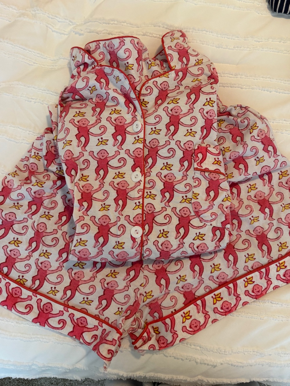 Pink Monkey Print Pajama Set